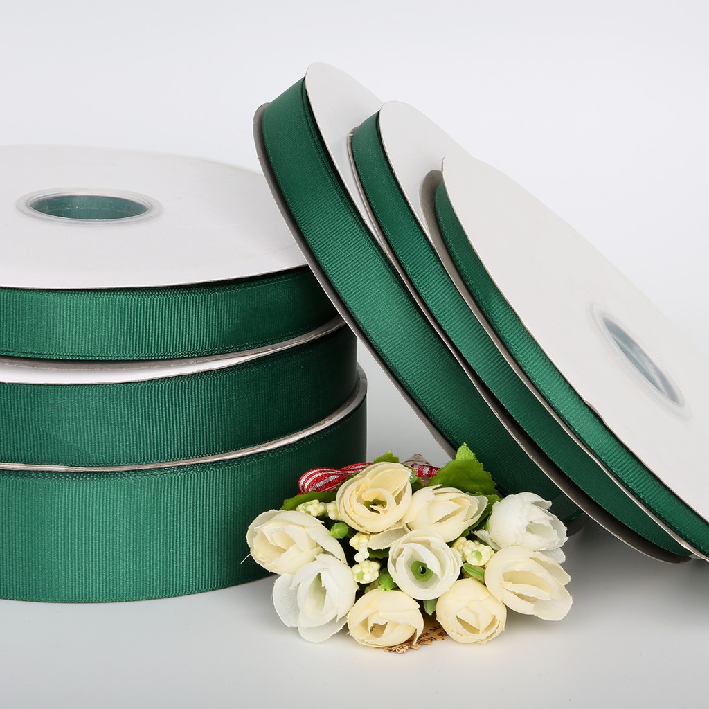 Dây ruy băng trang trí màu xanh lá cây dài 5 yards tiện dụng