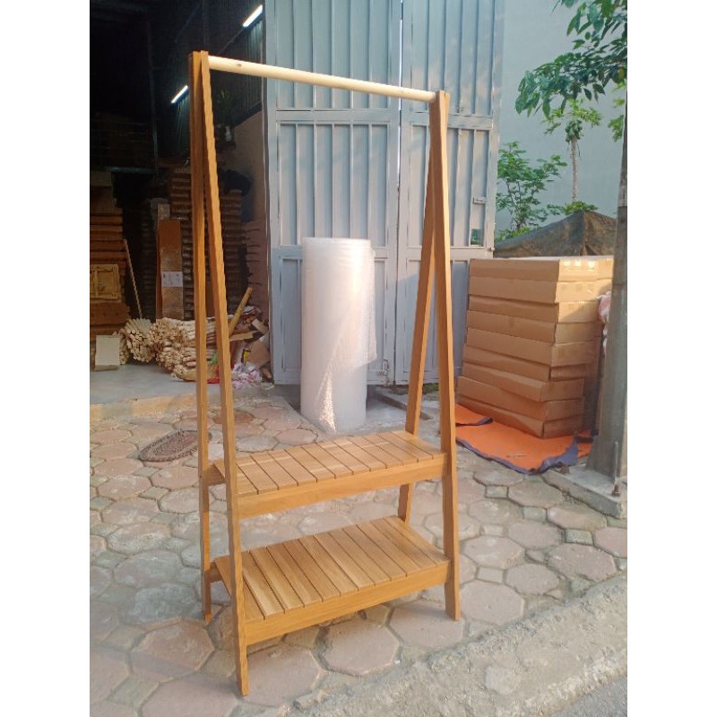 MIỄN SHIP Kệ Treo Quần Áo Chữ A - Giá Treo Quần Áo 2 Tầng Gỗ MDF Cao Cấp