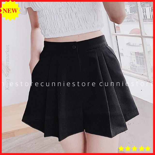 Quần giả váy nữ xếp ly cạp nửa chun sau có khoá sóc nữ giả váy chất vải tuyết mưa váy quần đẹp | BigBuy360 - bigbuy360.vn