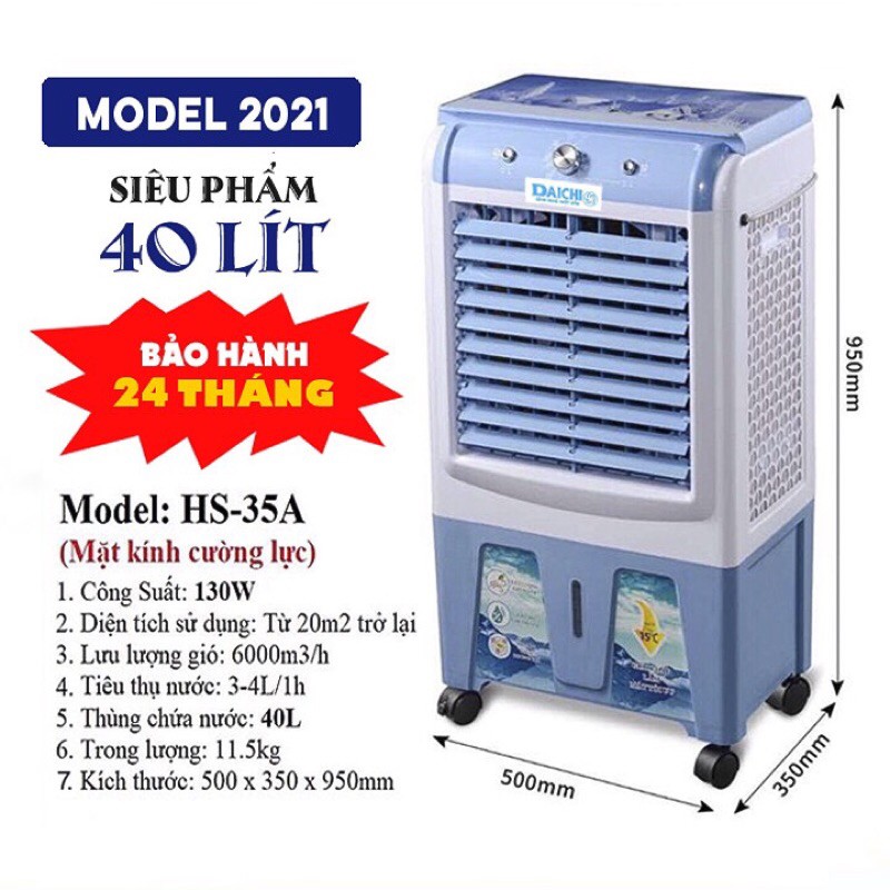 siêu phẩm quat điều hoà 40L mặt kính model 2021