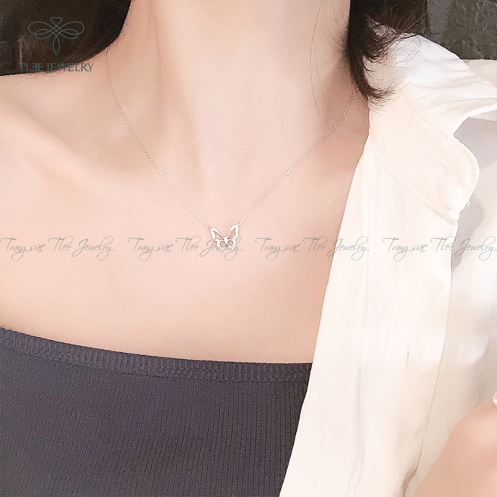 Dây chuyền bạc nữ TLEE mặt hồ điệp nạm đá sang trọng NCJ D0108