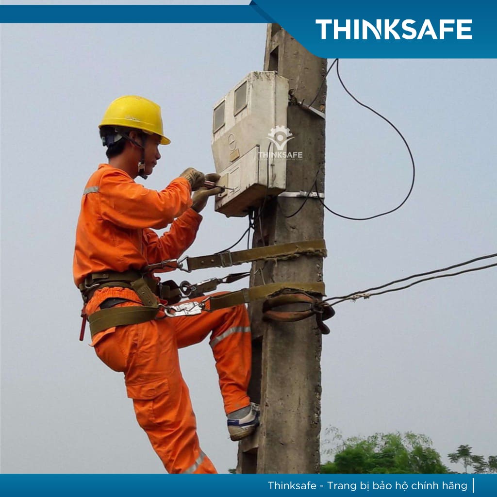 Dây đai an toàn quàng trụ điện lực Richteam bảo hộ khi làm việc trên cao (có đinh tán) - THINKSAFE
