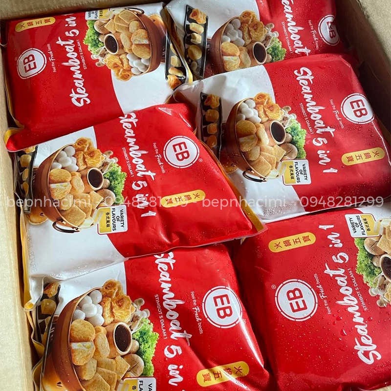 Viên thả lẩu thập cẩm 5 trong 1 Malaysia - Lẩu Combo 5 in 1 EB - Bếp Nhà CIMI