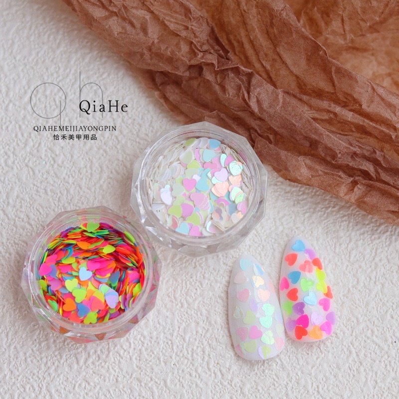 Nhũ tim hologram ẩn gel nail