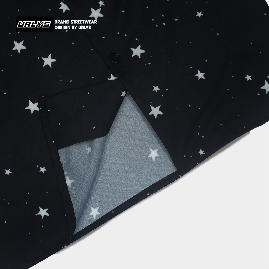 Áo sơ mi tay ngắn nam nữ URLYS form rộng sơ mi họa tiết tay lỡ cổ vest unisex ulzzang Sparking Sky