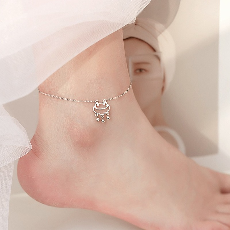 Lắc Chân Bạc S925 Thiết Kế Khóa Hình Ổ Khóa Đơn Giản Phong Cách Vintage | BigBuy360 - bigbuy360.vn