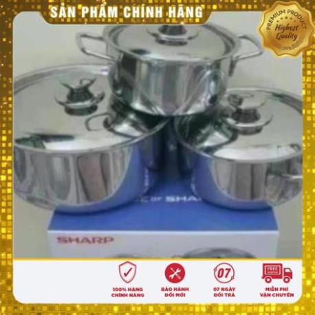 [CHÍNH HÃNG] Bộ nồi sharp 3 chiếc dùng cho cả bếp từ
