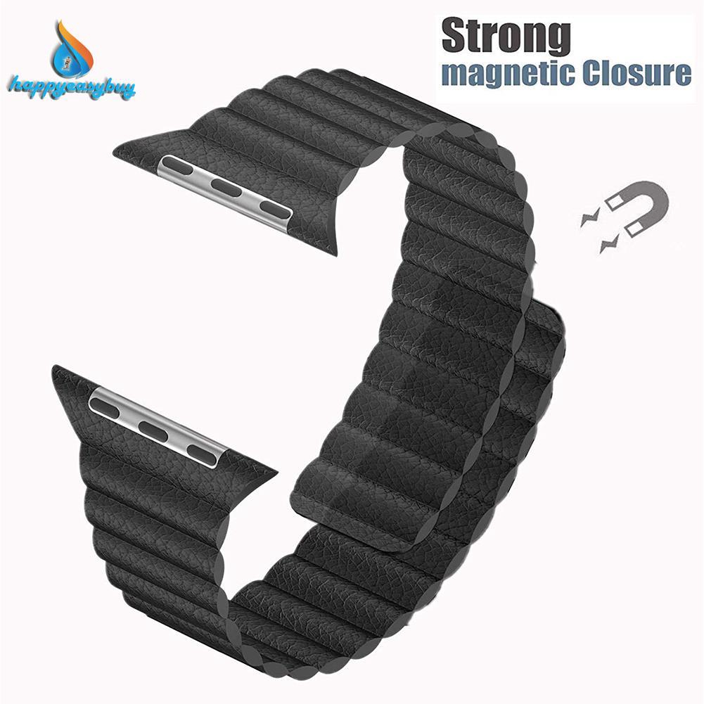 new arrival Magnetic Leather Loop Watch Strap Bracelet Wrist Band for iWatch 1 2 3 42mm