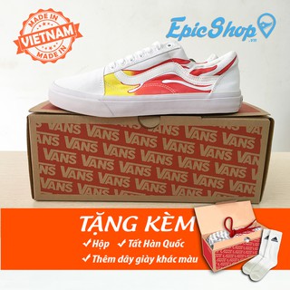 Giày Old Skool lửa trắng giá rẻ