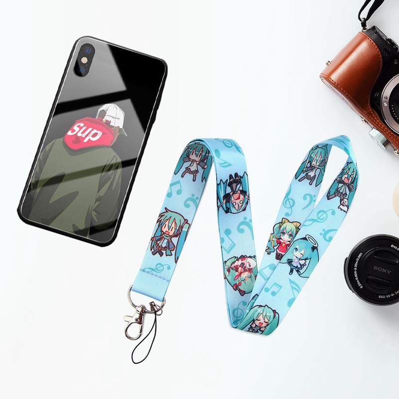 Dây Đeo Cổ Gắn Điện Thoại/Chìa Khóa/Thẻ ID In Hình Hatsune Miku