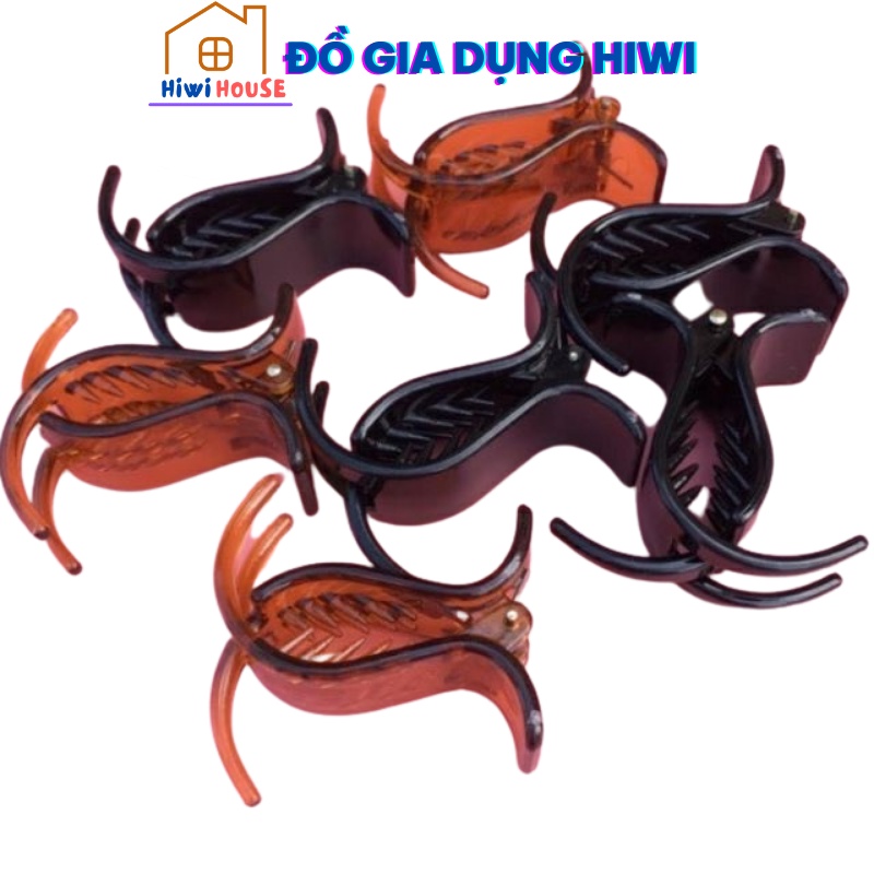 [SET 12 CÁI ]  Kẹp Càng Cua Đen Nhám, Nâu Đen 3 Răng