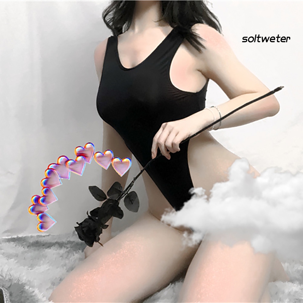 Bộ đồ ngủ liền thân không tay xuyên thấu màu sắc gợi cảm cho nữ | BigBuy360 - bigbuy360.vn