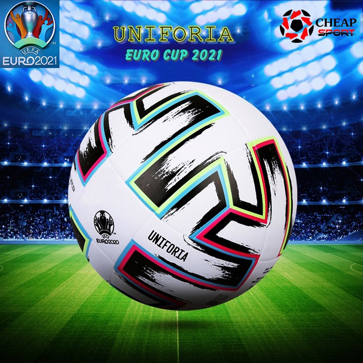 [Mã SKAMA8 giảm 8% đơn 300K] Quả Bóng Đá Uniforia Euro Cup 2021 Số 4 5 Da PU Tiêu Chuẩn Thi Đấu (Bóng đúc cao cấp)