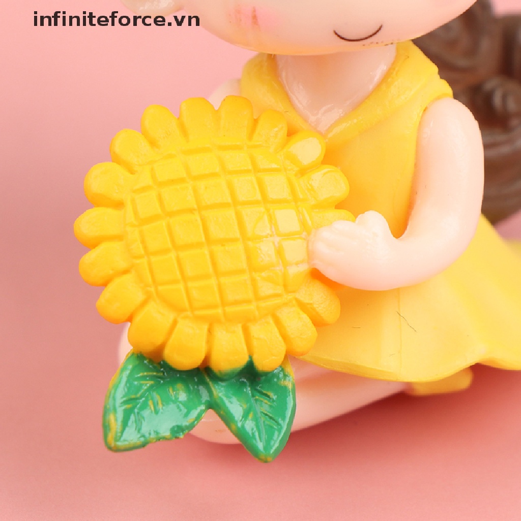 Đồ trang trí Hoa Hướng Dương Bằng Nhựa Resin Thu Nhỏ Trang Trí Sân Vườn