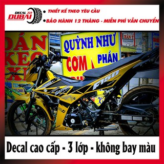 Tem trùm satria f150 vàng đen nổi bật