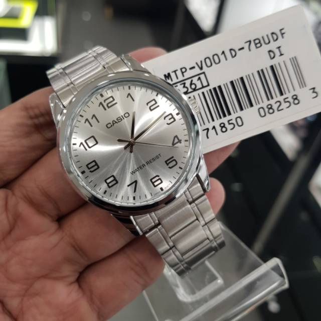 Đồng hồ nam nữ CASIO MTP/LTP V001D-7B, đồng hồ chính hãng, dây thép màu bạc siêu bền