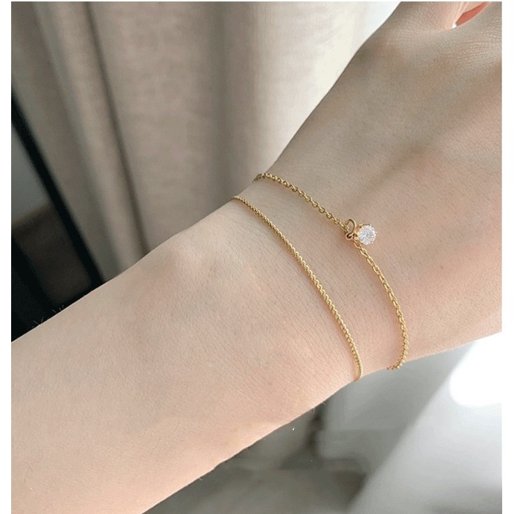 Vòng tay thép titan 2 lớp phong cách Nhật Hàn cá tính