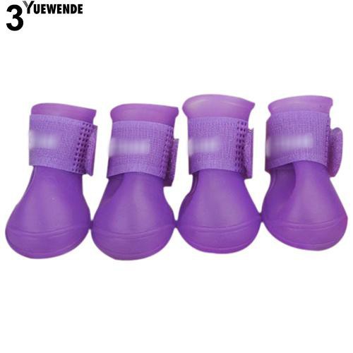 Set 4 giày đi mưa chống thấm dành cho cún yêu
