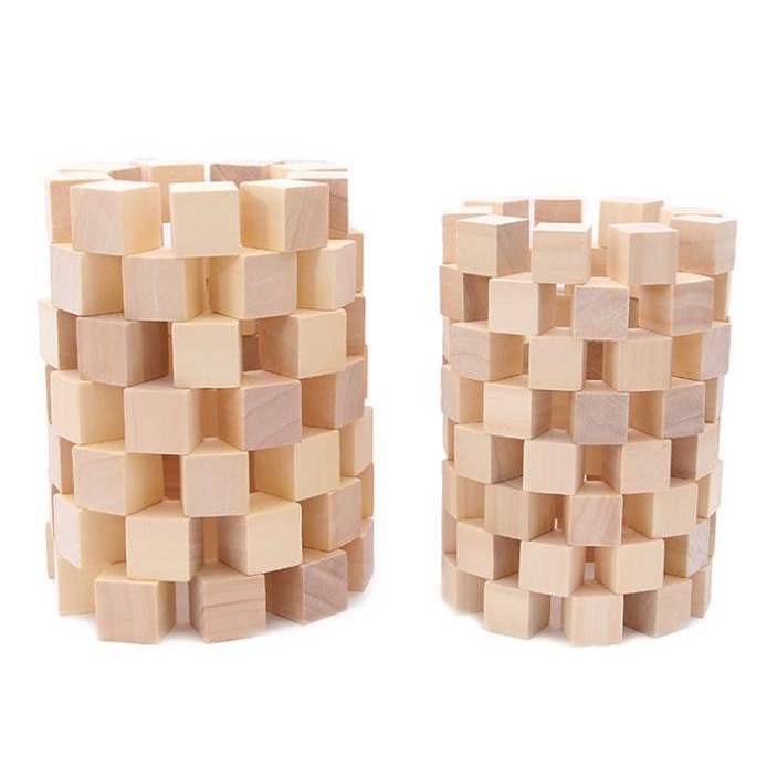 100 khối gỗ vuông