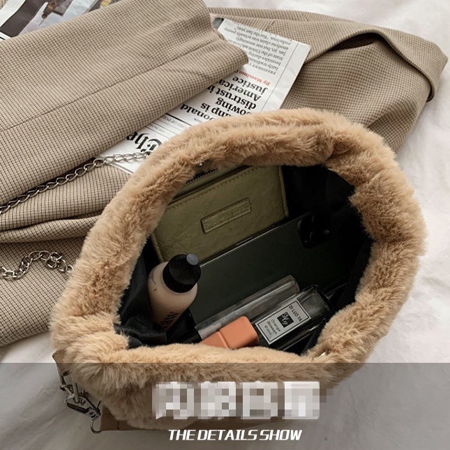 Túi xách tay cầm phối dây đeo vai thiết kế vải nhung phong cách Hàn Quốc dễ thương