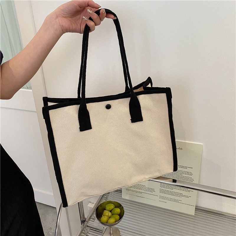 Túi Xách canvas Màu Sắc Tương Phản Thời Trang Cho Nữ