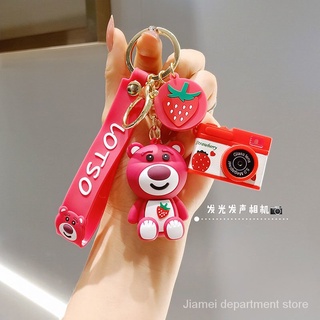 Móc khóa hình gấu dâu tây dễ thương