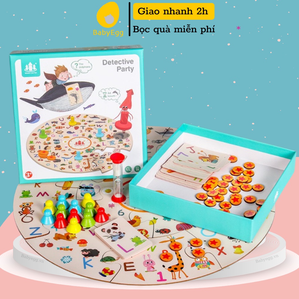 Set bộ đồ chơi trẻ em cho bé gái trai board game tương tác nhóm gia đình học chữ đếm thời gian từ 4 5 6 7 tuổi baby egg