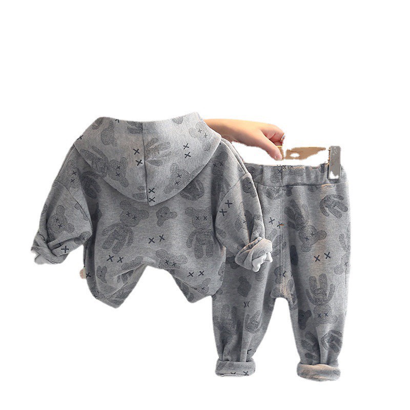 Bộ nỉ gấu dài tay cho bé 9-18kg