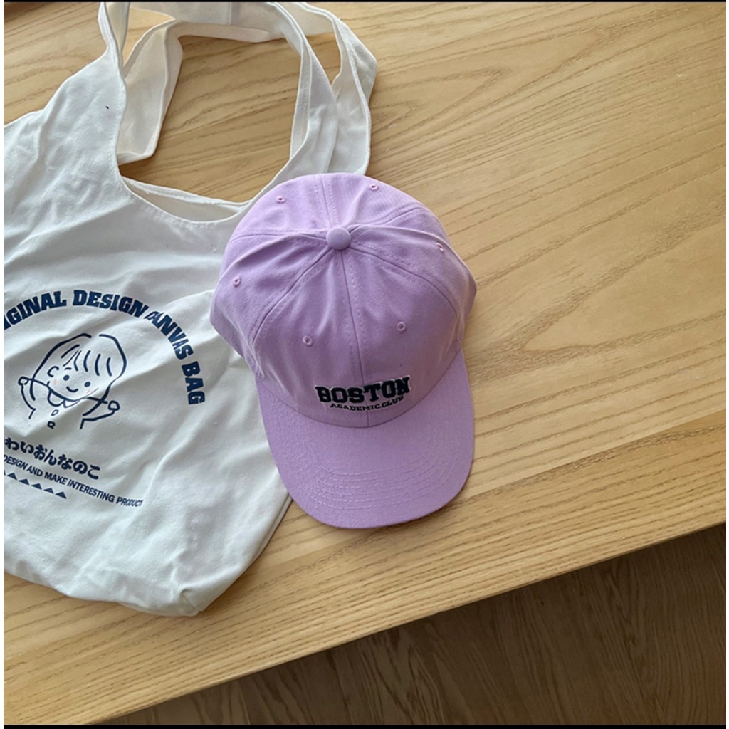 Mũ Lưỡi Trai Thêu Chữ Boston Dành Cho Nam Và Nữ Vải Cotton Thời Trang