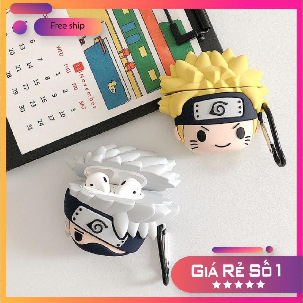 Airpods Case ⚡Freeship ⚡ MODEL CASE AIRPODS NARUTO VÀ KAKASHI ChoTai Nghe Không Dây AP : 1/ 2/ i12/ Pro