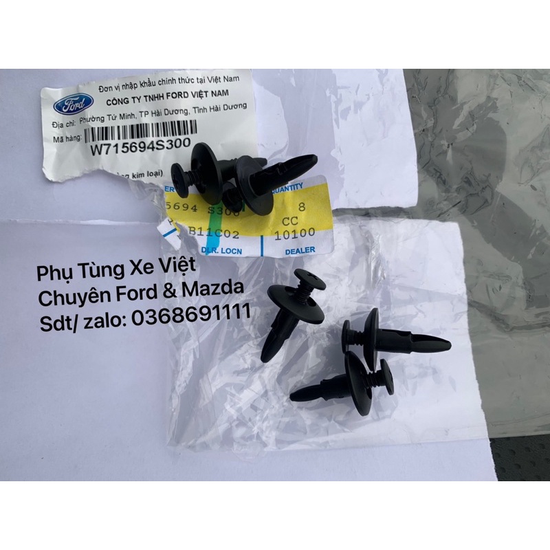 Vít cài chắn bùn Ford Ranger, Everest, Mazda BT bộ 5 nở cài / W715694S300