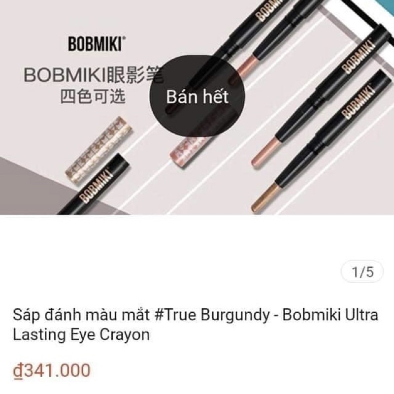 Bút nhữ màu mắt, bắt sáng mắt Bobmiki Ultra Lasting Eye Crayon Hàn Quốc