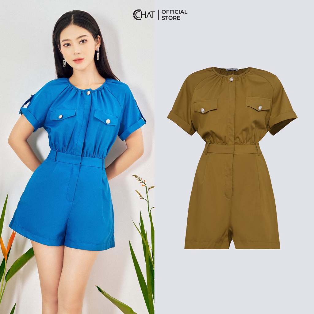 Jumpsuit Nữ 𝐂𝐂𝐇𝐀𝐓 Cổ Tròn Tay Jalag Chất Thô Cao Cấp Phong Cách Trẻ Trung 12JDT2001AT P1005267