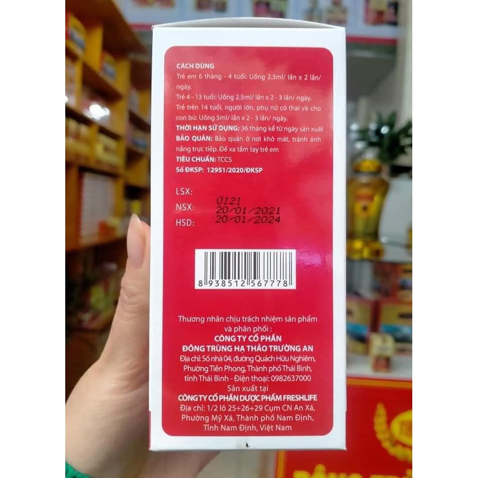 [Chất Lượng] Đông Trùng Hạ Thảo, Đông Trùng TRƯỜNG AN Multivit, Vitamin tổng hợp vị trái cây, Lọ120 ml