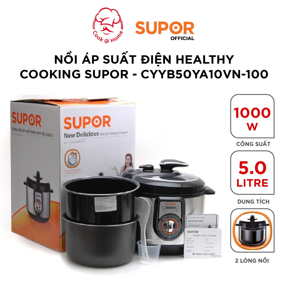 Nồi áp suất Healthy Cooking Supor CYYB50YA10VN-100 - 5L, 1000W