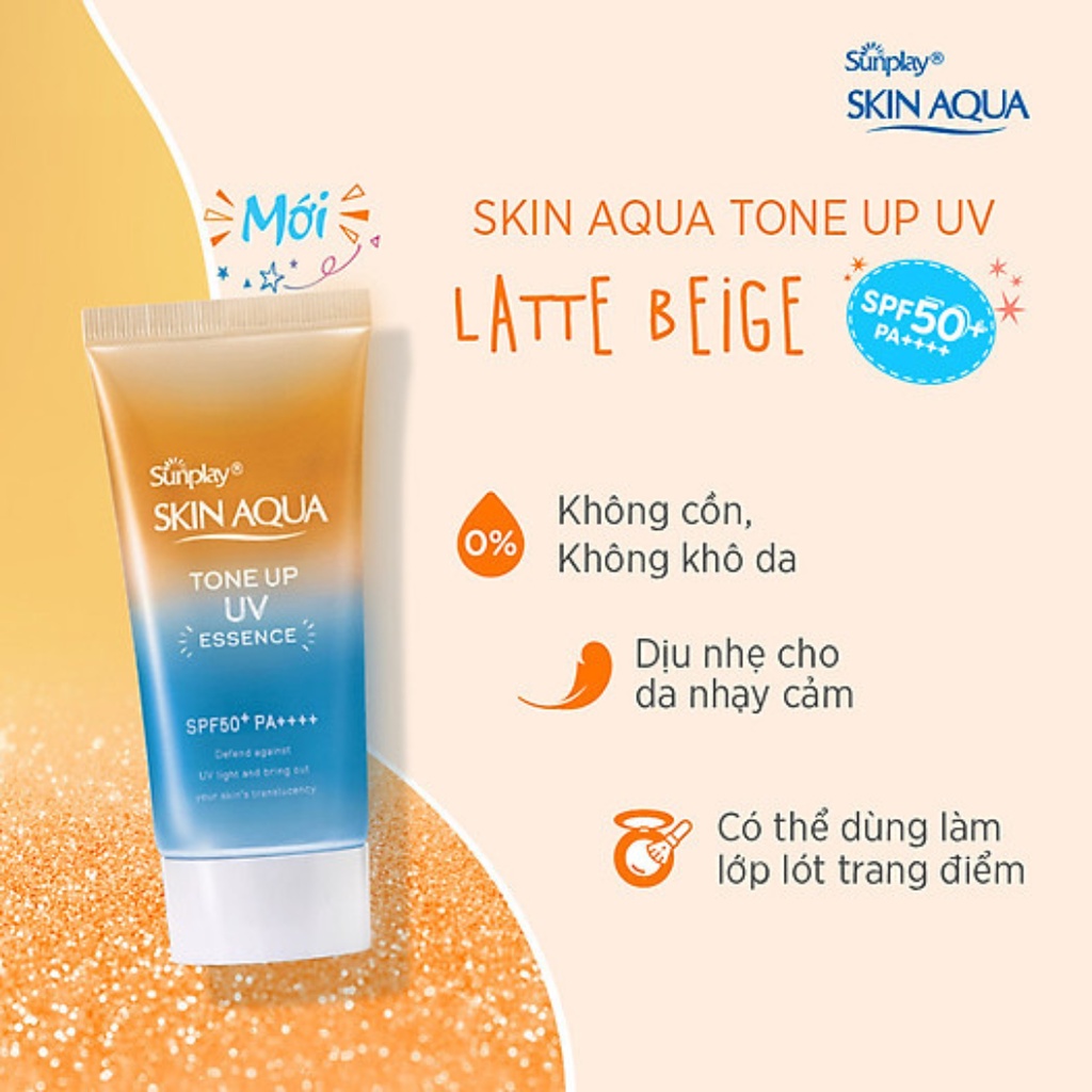 LATTE BEIGE - Sữa Chống Nắng Hiệu Chỉnh Sắc Da Sunplay Skin Aqua Tone Up UV Milk SPF50+ PA++++ 50g