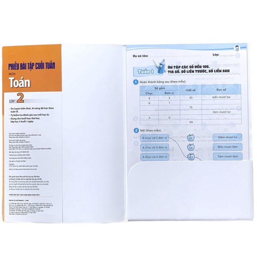 Sách - Phiếu bài tập cuối tuần môn Toán lớp 2.
