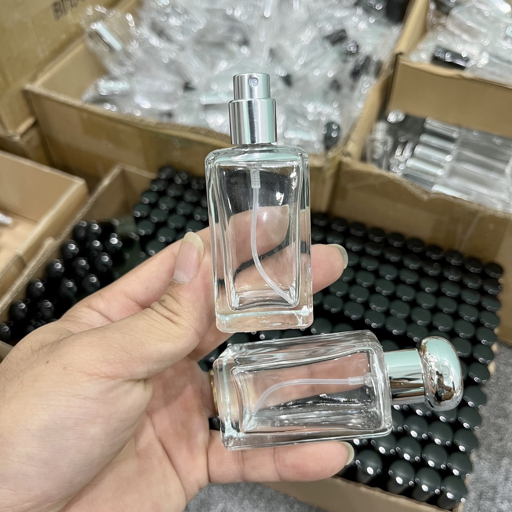 Lọ,Chai đựng Nước Hoa Hình Vuông kiểu Essence Dung Tích (25ml-50ml)