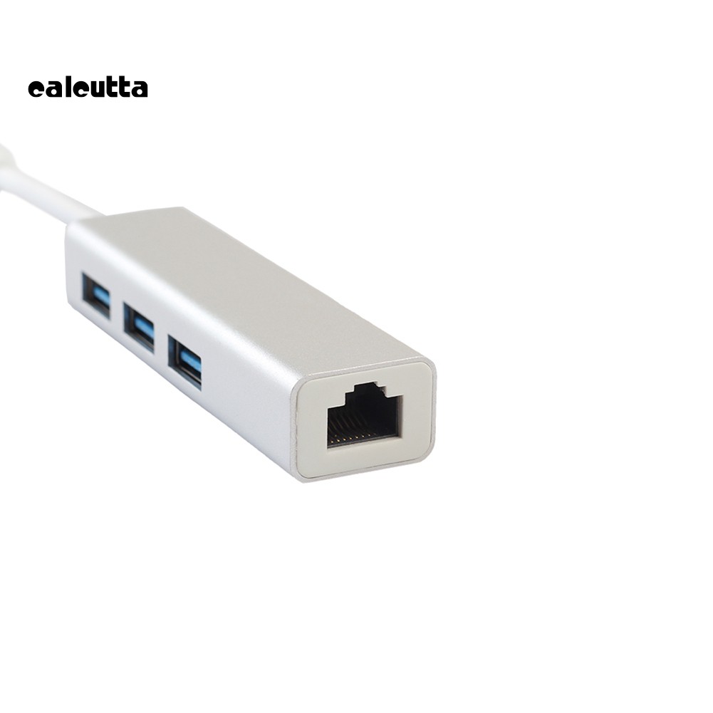 ✡DP✡USB Type C 3.1 to RJ45 Gigabit Ethernet LAN Wires 3-Port USB 3.0 Hub Converter