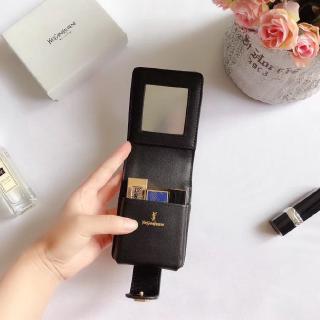 Gói YSL Short Wallet Card Holder Package Lipstick Wallets Leather Coin Purse Poch Bag