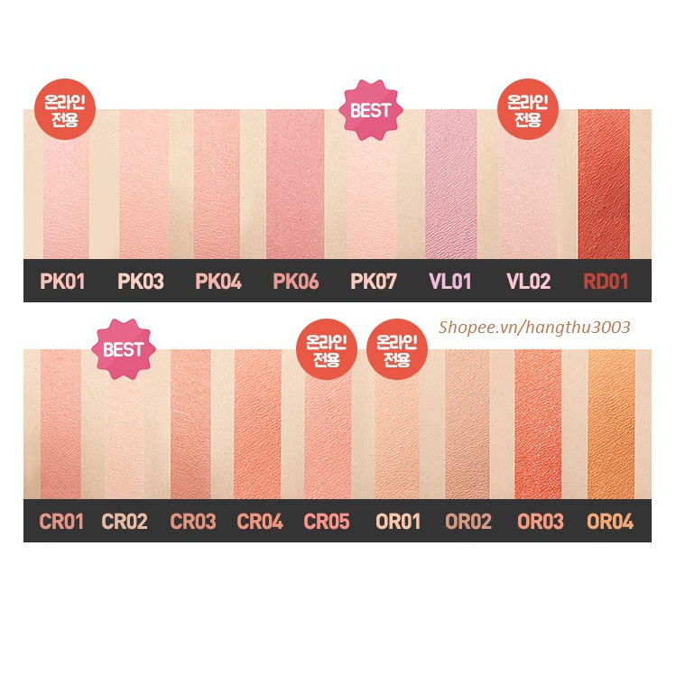 Phấn Má Hồng A'pieu Pastel Blusher Siêu Ngọt Ngào