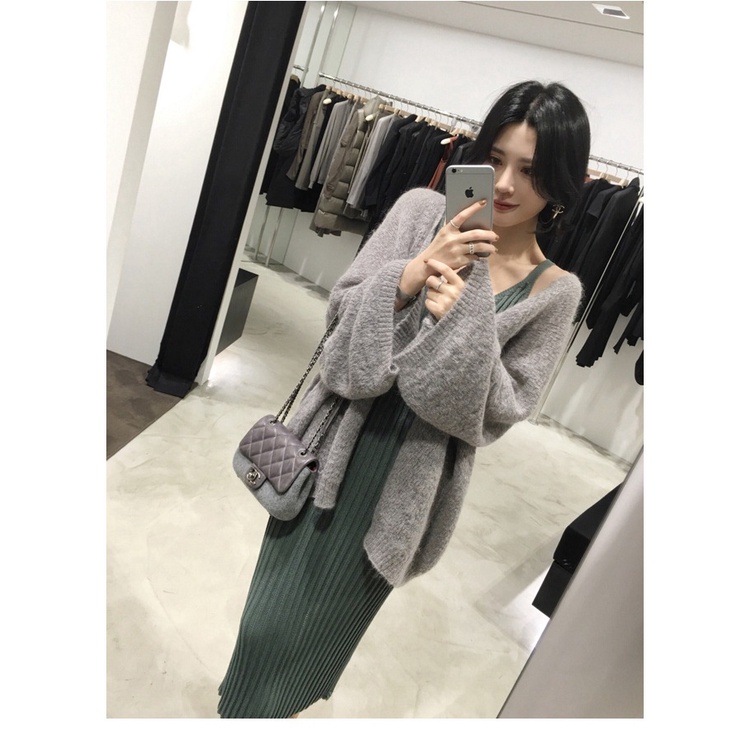 Áo Cardigan Len Mỏng Tay Form Rộng Dáng Dài