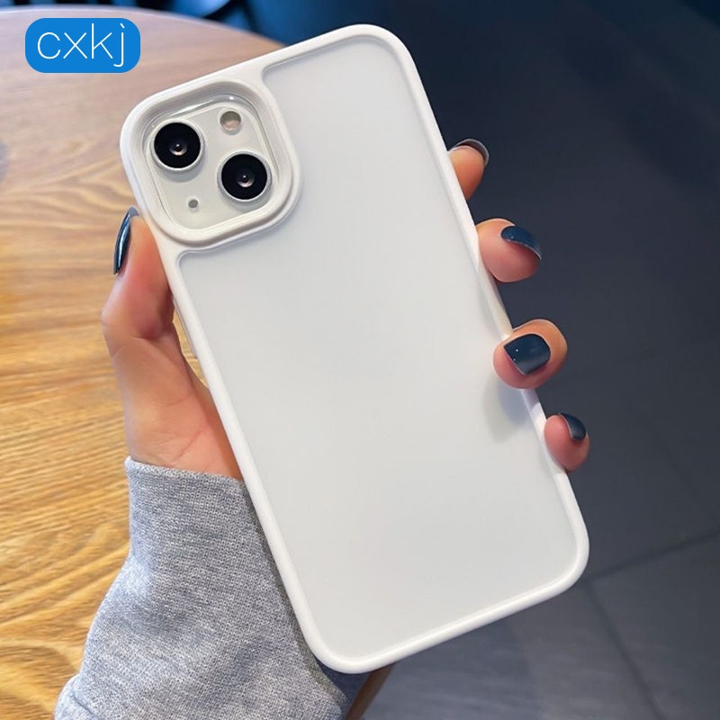 Ốp Điện Thoại gel Silica Trong Suốt Nhám Bảo Vệ Ống Kính Cho iPhone 14 13 12 11 Pro Max XS Max XR X 7 + 8 Plus