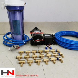 Bộ máy phun sương 15 béc dùng máy 24V