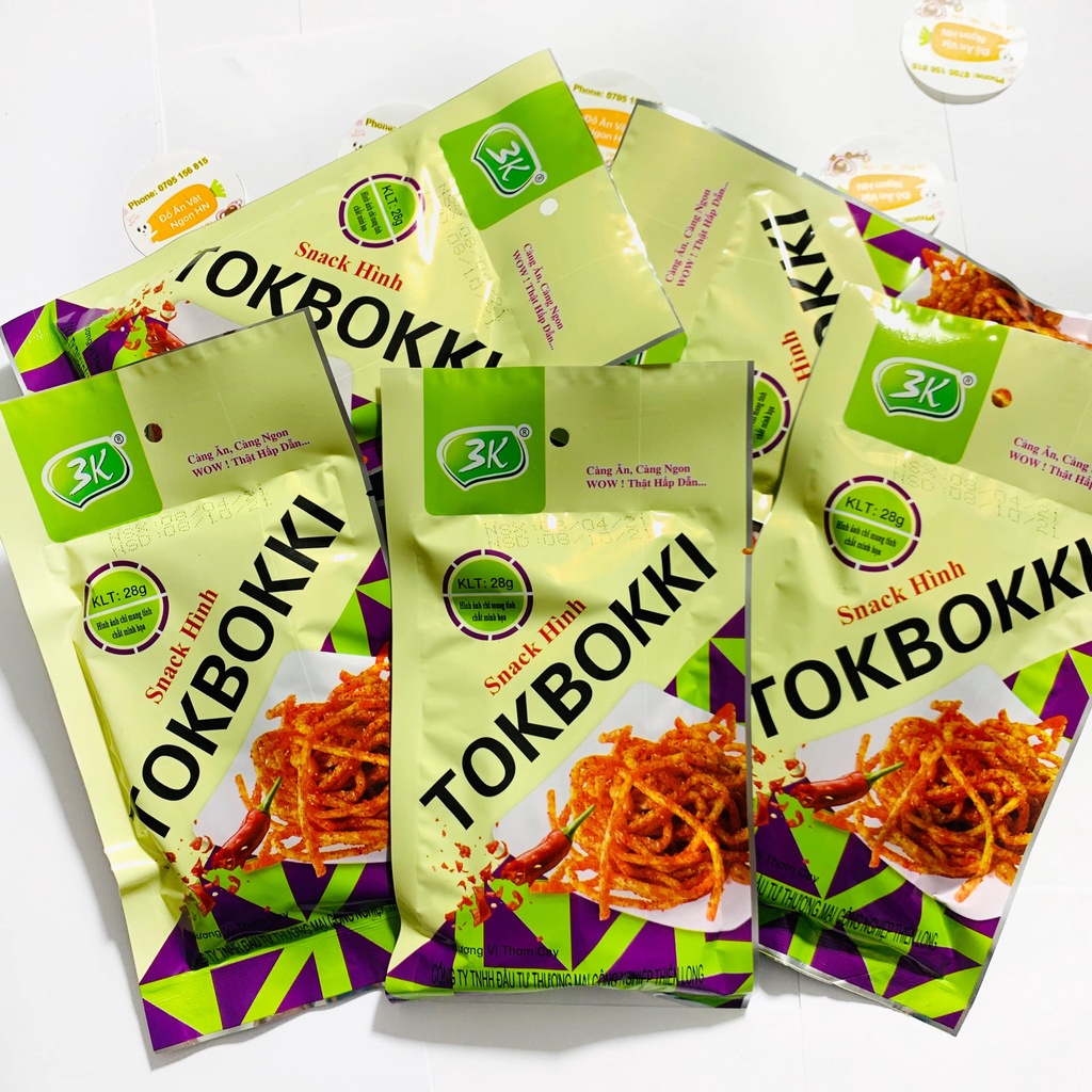 Snack Hình Tokbokki Sợi Vị Ớt Cay Cay Siêu Ngon, Đồ Ăn Vặt Tuổi Thơ, Đồ Ăn Vặt Cổng Trường