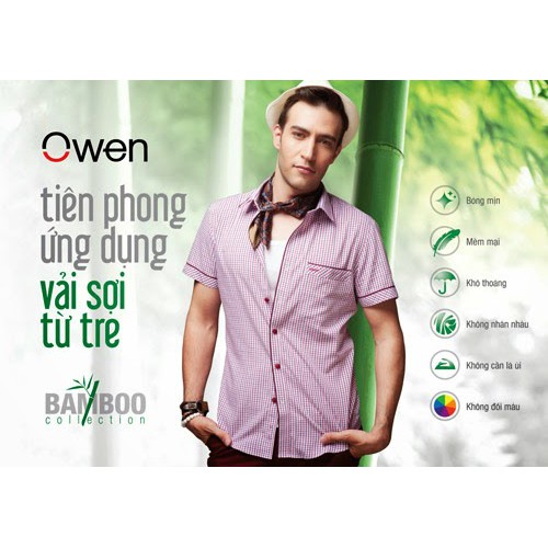 Áo sơ mi ngắn tay sợi tre owen ar90839 | BigBuy360 - bigbuy360.vn