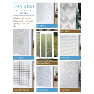 DECAL 1M PVC giấy dán kính mờ ( khổ 45cm ) - NHIỀU LOẠI DK006