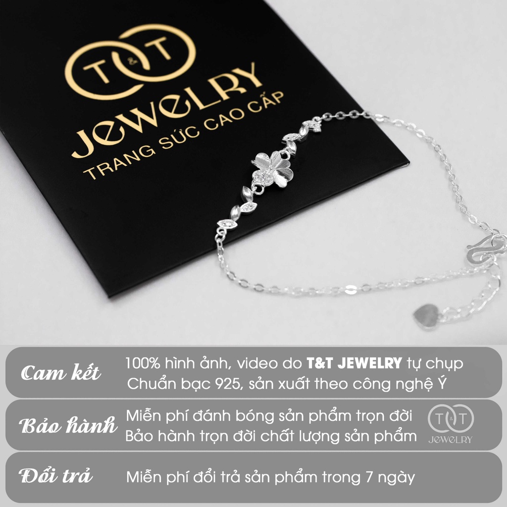 Lắc tay Bạc Ý s925 Cánh Hoa Nhỏ - T&amp;T Jewelry cao cấp LT06