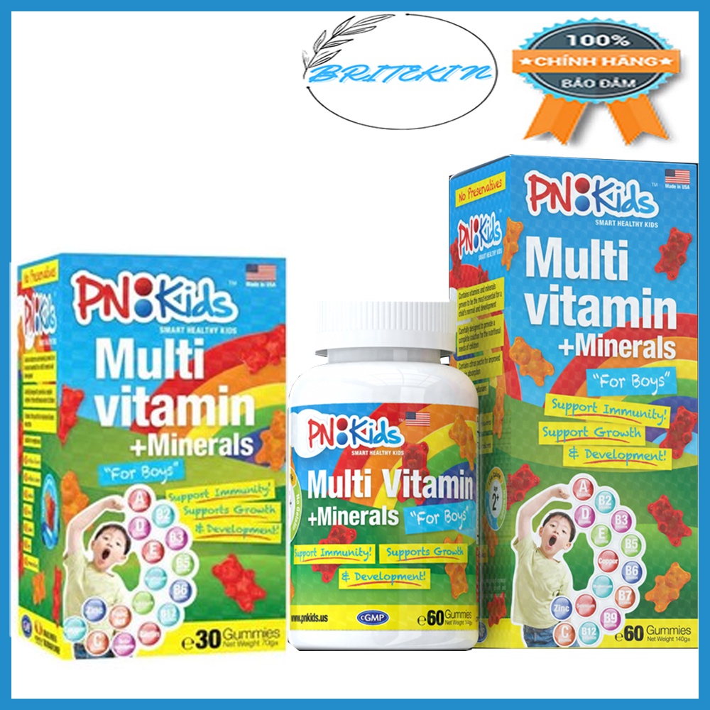 Kẹo Gum PNKids Multivitamin Bổ Sung Vitamin Tăng Sức Đề Kháng Cho Bé Trai