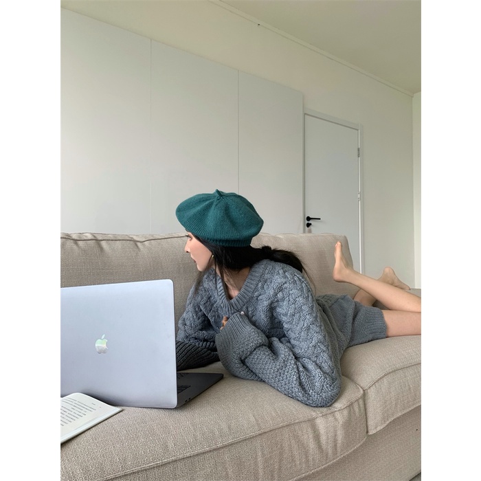 Áo sweater dáng rộng dài vừa kiểu xoắn | BigBuy360 - bigbuy360.vn